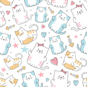 Oulike Katpatroon — Estetiese kat Muurpapier