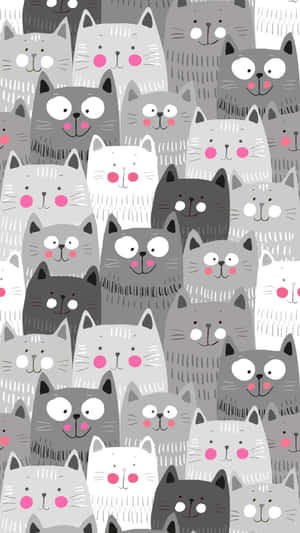Oulike Katpatroon — Oulike Kat Muurpapier