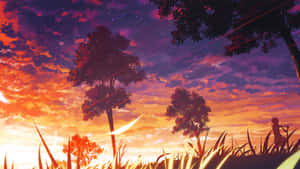 Anime Landskap agtergrond — Anime landskap Muurpapier