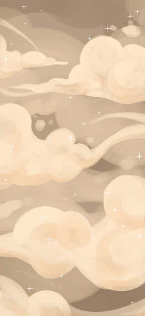 Beige estetiese prente — Lug Muurpapier
