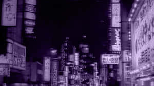 Koel estetiese prente — Neon stad Muurpapier