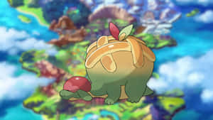 'n Vliegende Pokémon Appletun — Anime landskap GIF Muurpapier