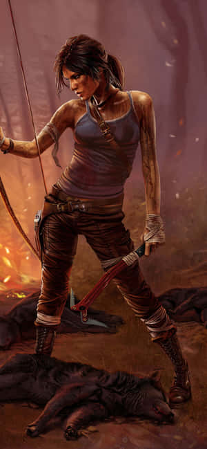 Iphone Xs Max Rise Of The Tomb Raider Agtergrond — iPhone 14 Muurpapier