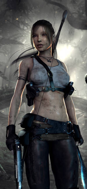 Lara Croft Iphone — Galaxy A18 Muurpapier