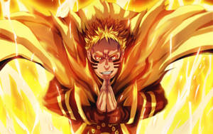 Naruto Baryon-modus Geel Vlamme — Naruto baryon-modus Muurpapier