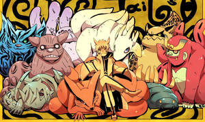 Naruto en die Stertmonsters Plakkaat muurpapier — Naruto esteties Muurpapier