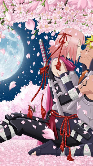 Naruto en Sakura Paar Estetika — Naruto esteties Muurpapier