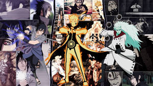 Naruto en Sasuke saam met Uchiha Madara agtergrond — Naruto uzumaki Muurpapier