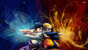 Naruto en Sasuke Stoeiery-agtergrond — Naruto en sasuke Muurpapier