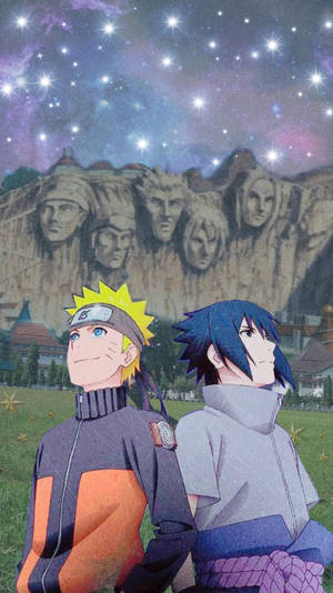 Naruto en Sasuke van Konoha agtergrond — Koel naruto GIF Muurpapier