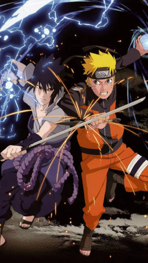 Naruto en Sasuke Sypa-aan-Sypa Geveg muurpapier — Naruto en sasuke Muurpapier