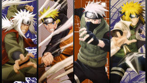 Naruto Karakters Kragtige Ninjas agtergrond — Naruto karakters Muurpapier