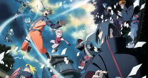 Naruto Karakters Konoha teen Akatsuki-agtergrond — Naruto karakters Muurpapier