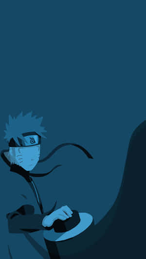 Naruto Minimalistiese Anime Blou Kuns — Koel naruto GIF Muurpapier