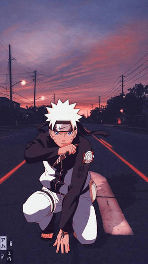 Naruto op Leë Straat Esteties — Naruto esteties Muurpapier
