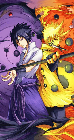 Naruto Sasuke Selfoonprent Agtergrond