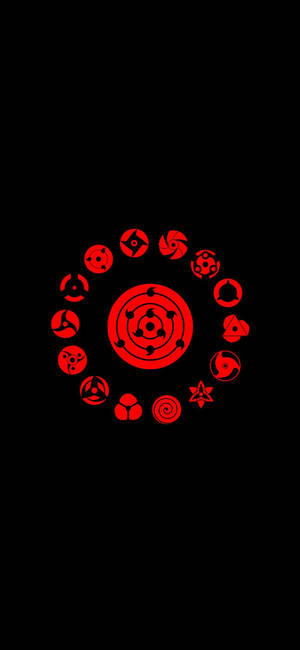 Naruto Sharingan Simbole iPhone-agtergrond — iPhone 18 Pro Max Muurpapier