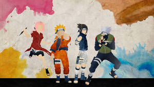 Naruto Span 7 Plakkaat Digitale Kuns-agtergrond — Naruto esteties Muurpapier