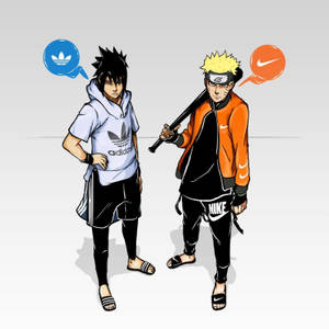 Naruto Swag — Naruto en sasuke Muurpapier