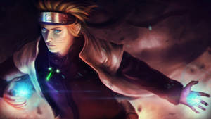 Digitale Skildery Hokage Naruto Uzumaki — Naruto uzumaki Muurpapier