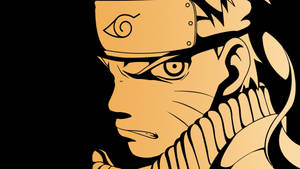 Naruto-tekening in vintage oranje kunswerk-agtergrond.