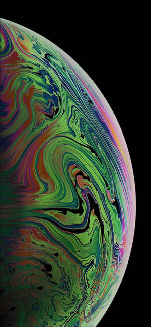 Gemarmerde groen abstrakte halfborrel iPhone XR agtergrond — iPhone Xr Muurpapier