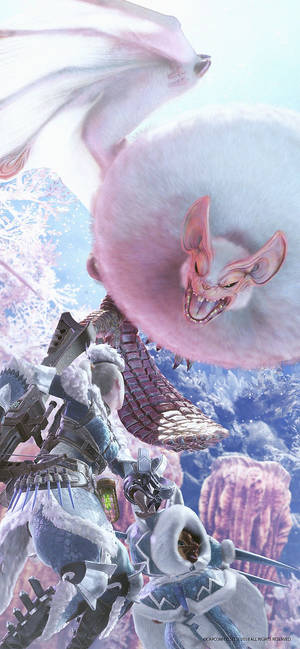 Paolumu Monster Hunter World-selfoonagtergrond — iPhone 14 Pro Muurpapier