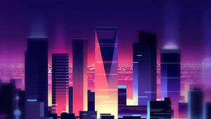 Neon Pers Droomlandskap — Neon pers estetika Muurpapier