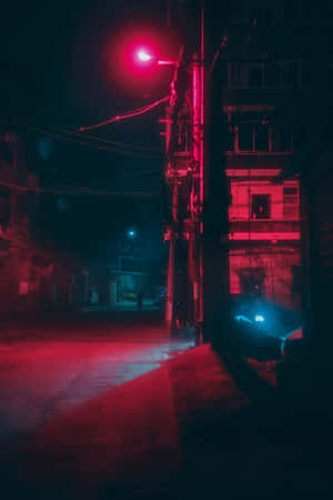 Neon Rooi Esteties — Neon Rooi Estetiek Muurpapier