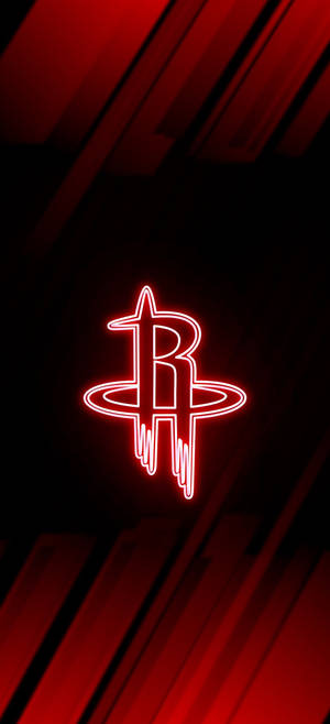 Neon Rooi Houston Rockets agtergrond — iPhone 13 Pro Muurpapier