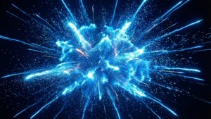 Abstrakte neonblou-ligontploffing — Neon blou Muurpapier