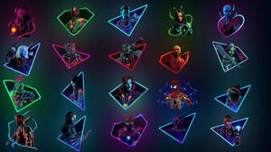Neonliggrens Marvel-estetika — Guardians of the Galaxy Muurpapier
