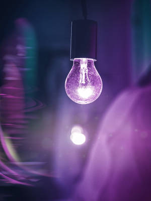 Neonpers Estetiese Gloeilamp — Ligpers aesthetics Muurpapier
