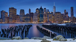 New York Winter-estetika — Winters Estetika Muurpapier