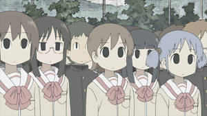 Nichijou-studente met dowwe kleure