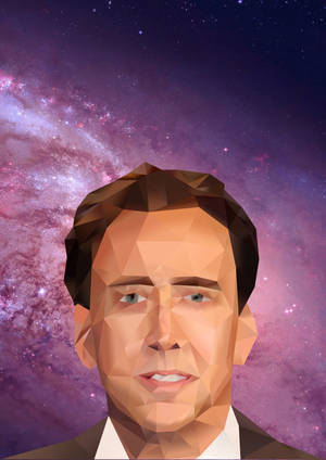 2480x3508 Nicolas Cage, Ruimte, Fotogewysig, Adobe Photoshop, Gesig, Driehoek — OnePlus Pad Muurpapier