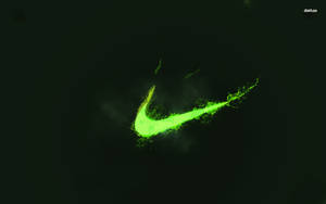 Nike-logo Neon Groen Estetika — Neon groen estetika Muurpapier