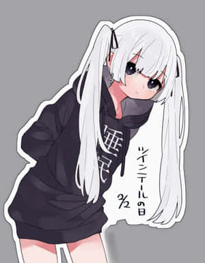 Anime Girl-trui prente — Anime meisie hoodie Muurpapier