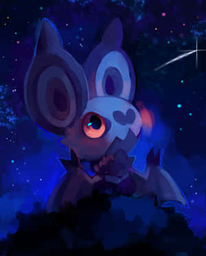 Noibat onder blou naghemel — Pokemon Foon Muurpapier
