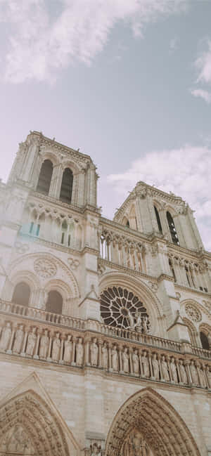 Notre Dame-katedraal voorargitektuur — Vivo V60 Muurpapier