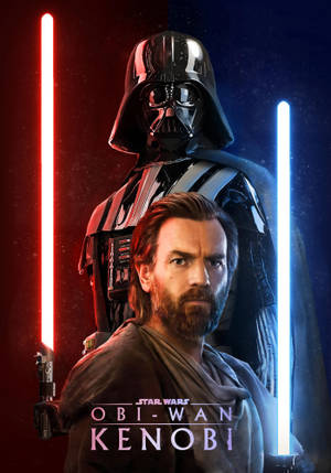 Obi Wan Kenobi Rooi En Blou-agtergrond — IQOO Pad Muurpapier