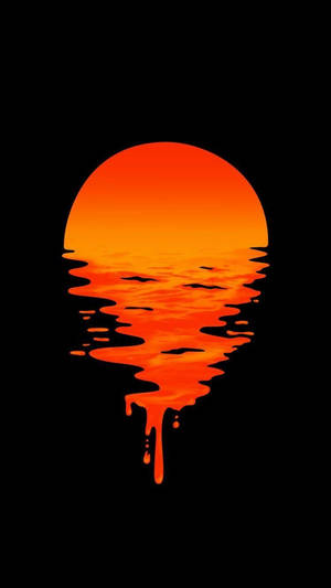 Oled Sonsondergang Refleksie-agtergrond — OLED Muurpapier