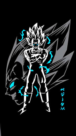 Vegeta Swart En Wit — Dragon ball z GIF Muurpapier