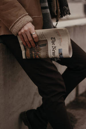 Preppy-estetiek Koerant-agtergrond — Preppy estetiek Muurpapier