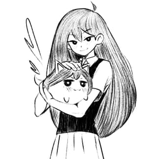 Omori Pfp Aubrey Met Kat — Huawei Mate X7 Muurpapier