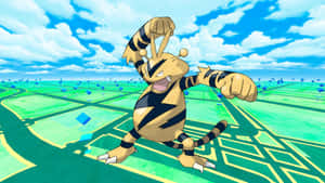 Onderskrif: Electabuzz verken in die Pokemon Go-heelal — Speletjie GIF Muurpapier