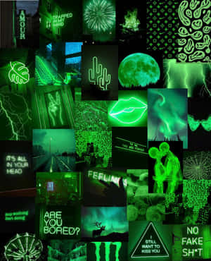 Lewendige neon groen estetiese agtergrond — Groen estetiese GIF Muurpapier