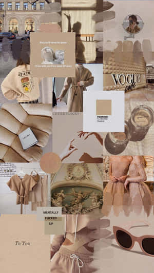 Onderskrif: Omhels Beige se Tydlose Skoonheid — Beige estetiese GIF Muurpapier
