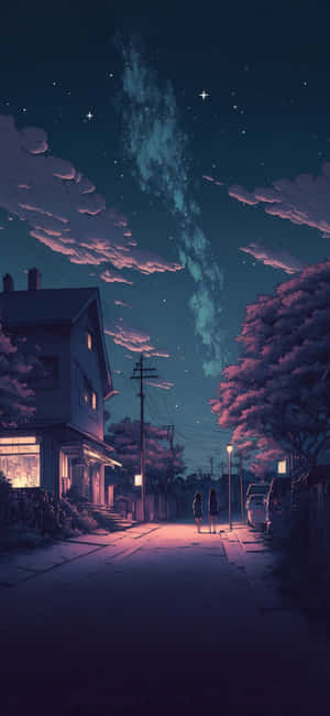 Anime-estetika-agtergrond — Xiaomi Civi 4 Pro Muurpapier