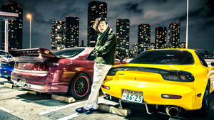 Onderskrif: Skoon Silwer JDM-motor op Pad — Jdm Cars Muurpapier